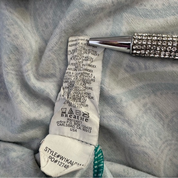 Prana tank top strappy racerback stretchy yoga lime green Turquoise Athletic Top - Picture 6 of 6